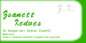 zsanett kedves business card